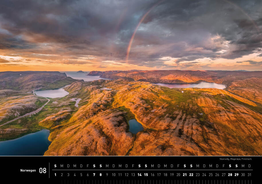 Norwegen - 360° Premium-Wandkalender 2027 - 50 x 35 cm - 360Grad Medien