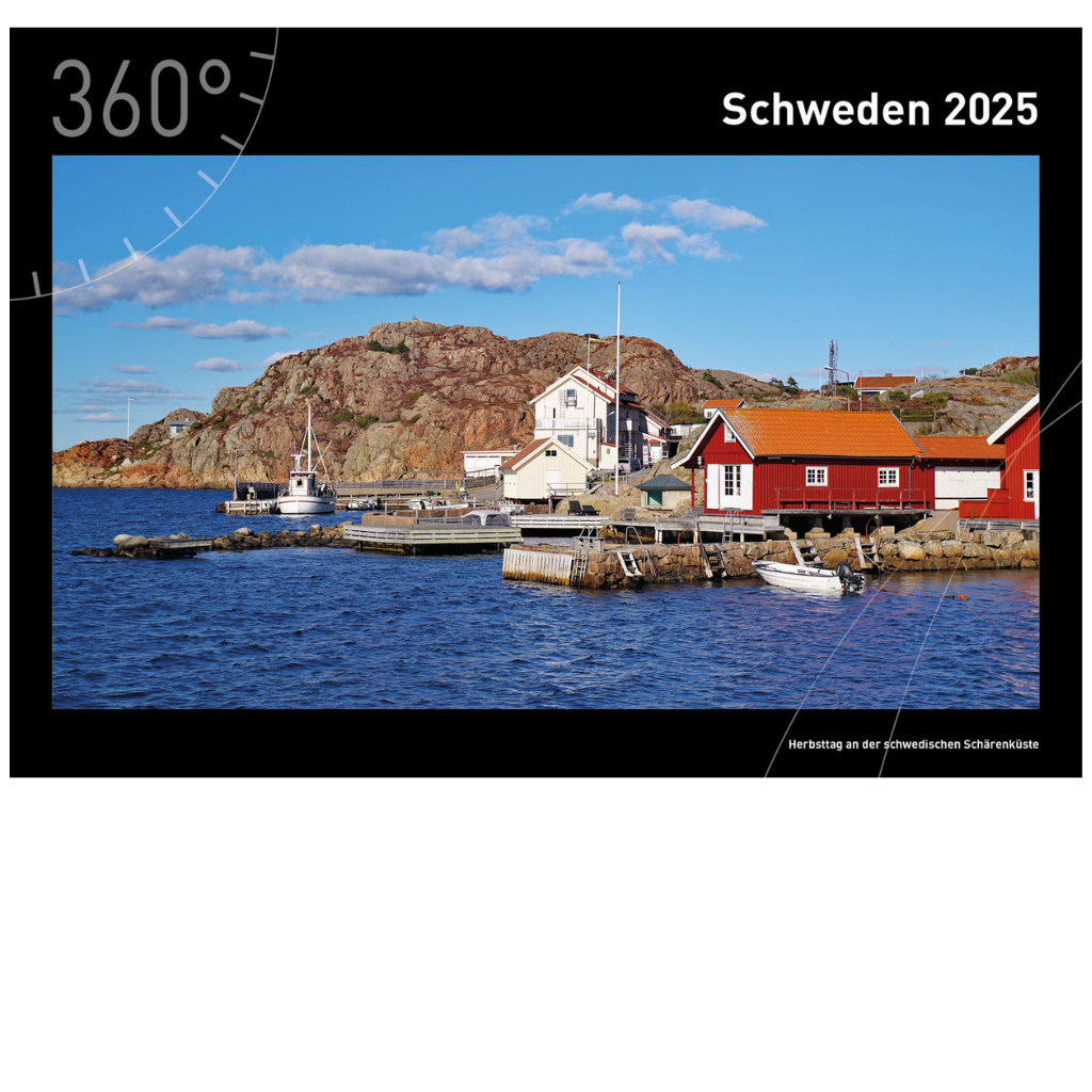 Schweden - 360° Premium-Wandkalender 2025 - 50 x 35 cm - 360Grad Medien