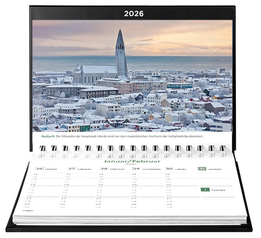 Island - Tischkalender 2026 - 24 x 17 cm - Kunth Verlag