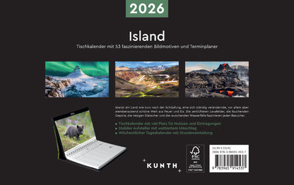 Island - Tischkalender 2026 - 24 x 17 cm - Kunth Verlag
