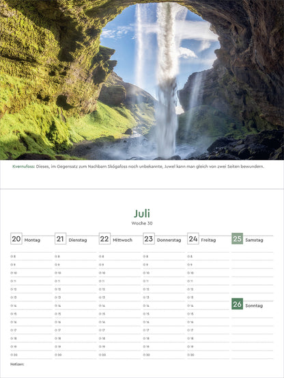 Island - Tischkalender 2026 - 24 x 17 cm - Kunth Verlag