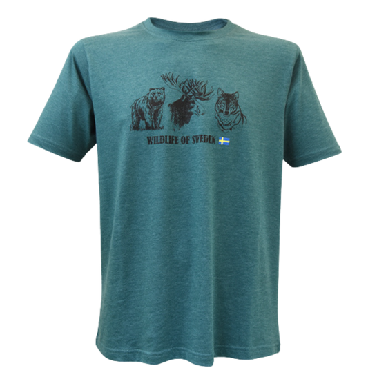 T-Shirt Wildtiere Schwedens - Grün