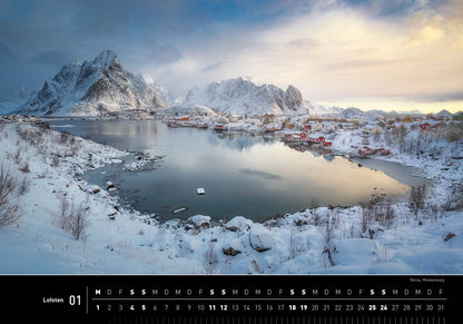 Lofoten - 360° Premium-Wandkalender 2025 - 50 x 35 cm - 360Grad Medien