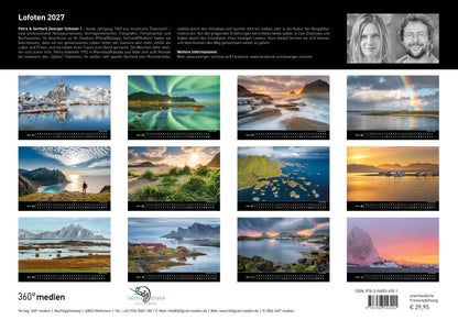 Lofoten - 360° Premium-Wandkalender 2027 - 50 x 35 cm - 360Grad Medien