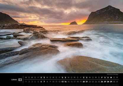 Lofoten - 360° Premium-Wandkalender 2027 - 50 x 35 cm - 360Grad Medien