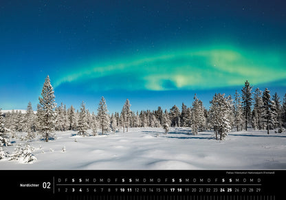 Nordlichter - 360° Premium-Wandkalender 2024 - 50 x 35 cm - 360Grad Medien