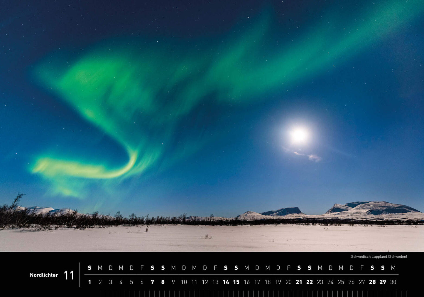 Nordlichter - 360° Premium-Wandkalender 2026 - 50 x 35 cm - 360Grad Medien