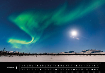 Nordlichter - 360° Premium-Wandkalender 2026 - 50 x 35 cm - 360Grad Medien