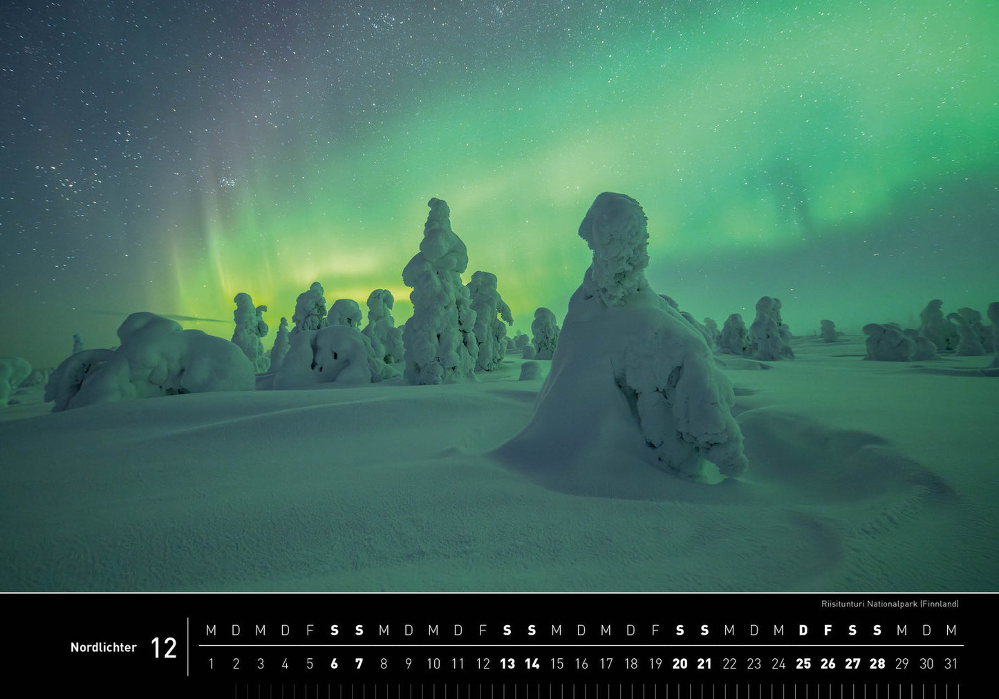 Nordlichter - 360° Premium-Wandkalender 2025 - 50 x 35 cm - 360Grad Medien