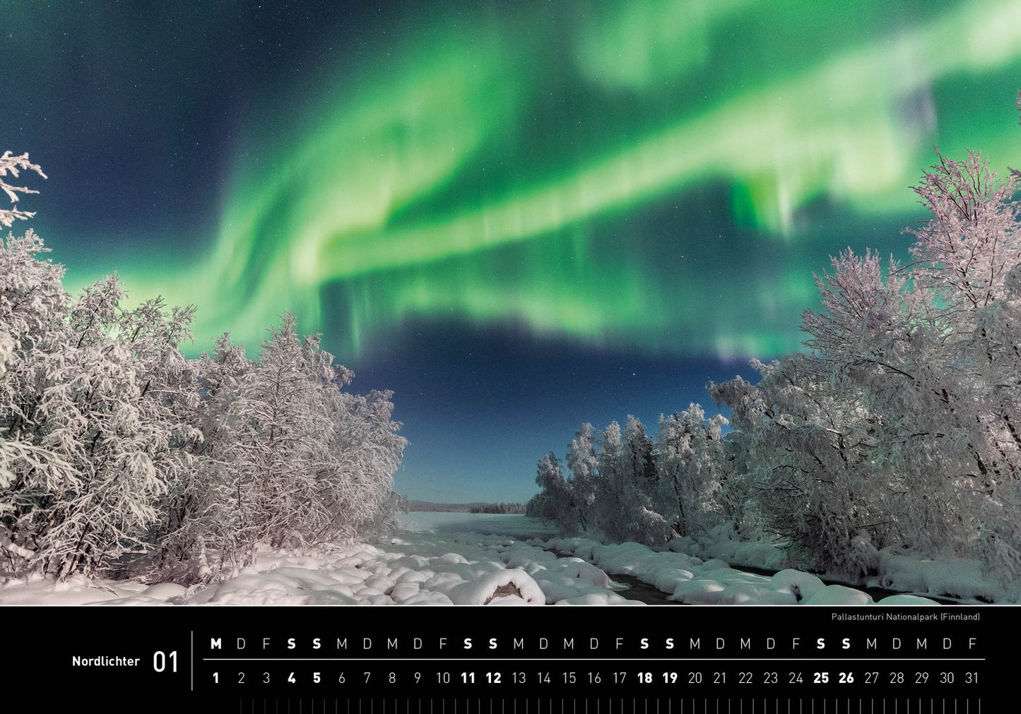 Nordlichter - 360° Premium-Wandkalender 2025 - 50 x 35 cm - 360Grad Medien