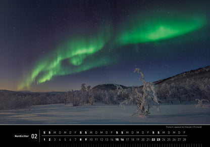 Nordlichter - 360° Premium-Wandkalender 2025 - 50 x 35 cm - 360Grad Medien