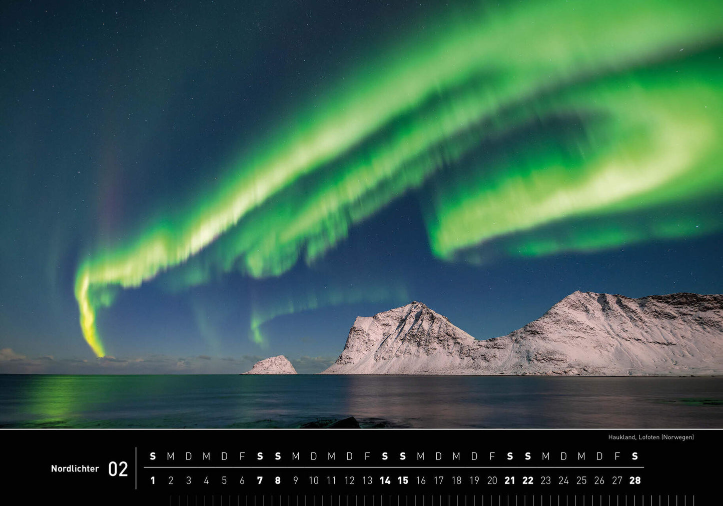 Nordlichter - 360° Premium-Wandkalender 2026 - 50 x 35 cm - 360Grad Medien