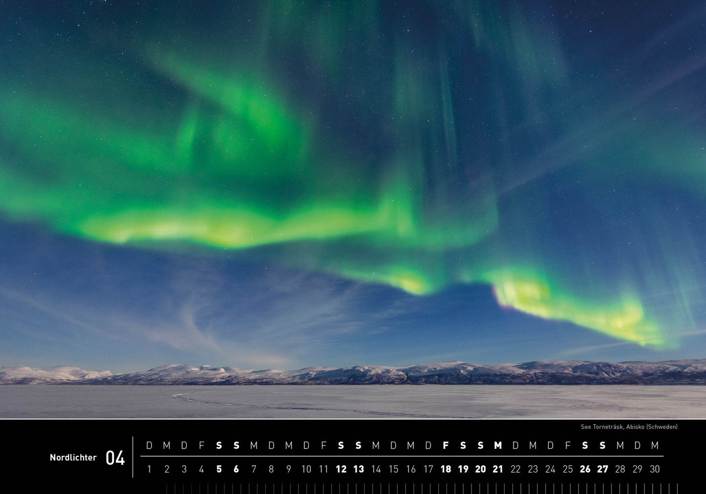 Nordlichter - 360° Premium-Wandkalender 2025 - 50 x 35 cm - 360Grad Medien