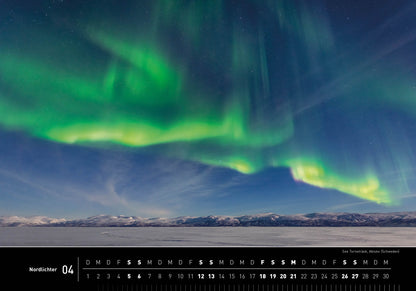 Nordlichter - 360° Premium-Wandkalender 2025 - 50 x 35 cm - 360Grad Medien