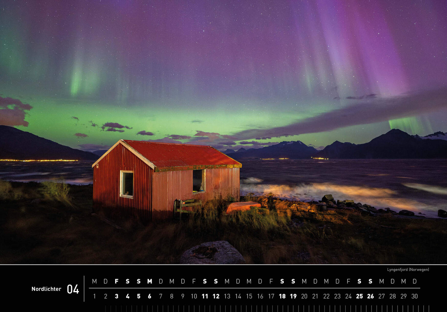 Nordlichter - 360° Premium-Wandkalender 2026 - 50 x 35 cm - 360Grad Medien