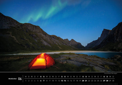 Nordlichter - 360° Premium-Wandkalender 2026 - 50 x 35 cm - 360Grad Medien