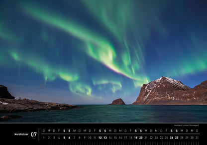 Nordlichter - 360° Premium-Wandkalender 2025 - 50 x 35 cm - 360Grad Medien