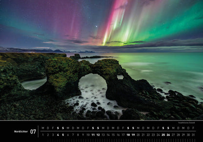 Nordlichter - 360° Premium-Wandkalender 2026 - 50 x 35 cm - 360Grad Medien