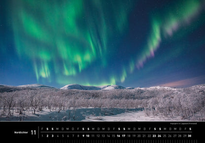 Nordlichter - 360° Premium-Wandkalender 2024 - 50 x 35 cm - 360Grad Medien