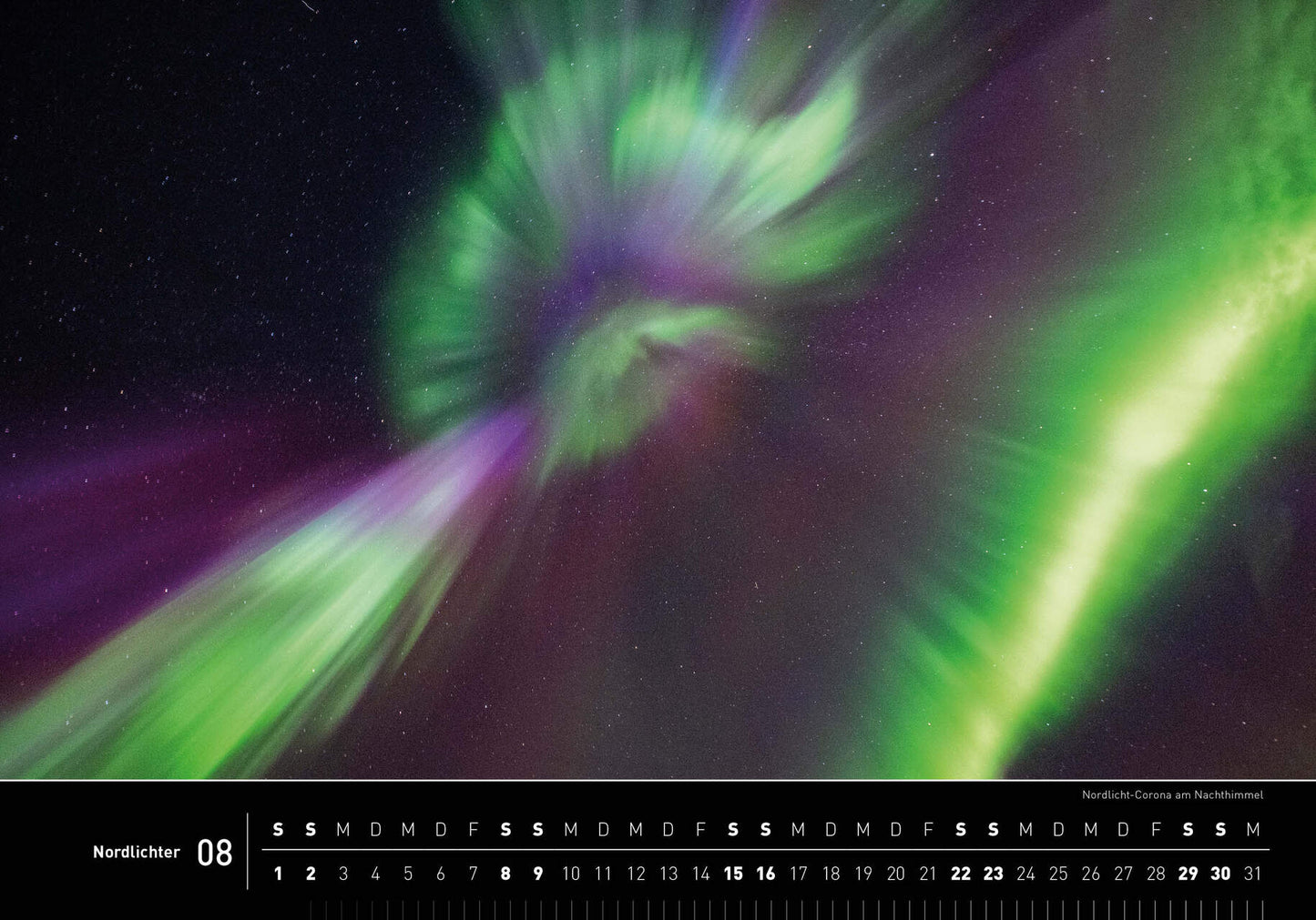 Nordlichter - 360° Premium-Wandkalender 2026 - 50 x 35 cm - 360Grad Medien