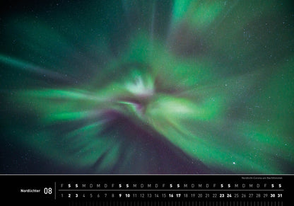 Nordlichter - 360° Premium-Wandkalender 2025 - 50 x 35 cm - 360Grad Medien