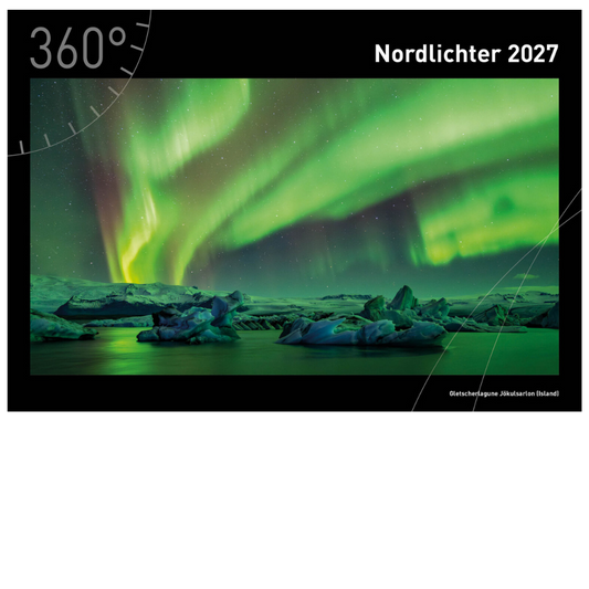 Nordlichter - 360° Premium-Wandkalender 2027 - 50 x 35 cm - 360Grad Medien