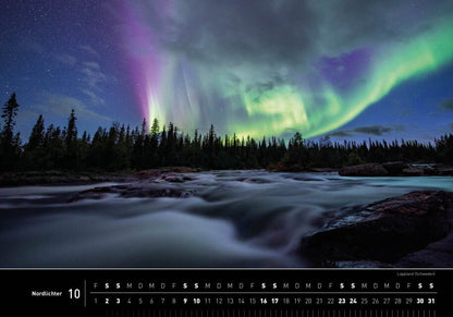 Nordlichter - 360° Premium-Wandkalender 2027 - 50 x 35 cm - 360Grad Medien
