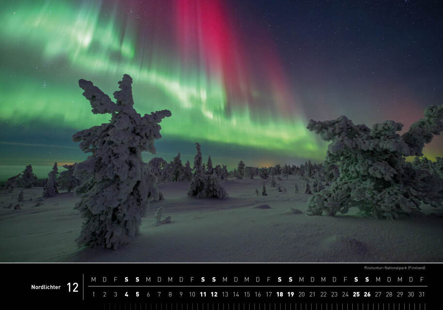 Nordlichter - 360° Premium-Wandkalender 2027 - 50 x 35 cm - 360Grad Medien
