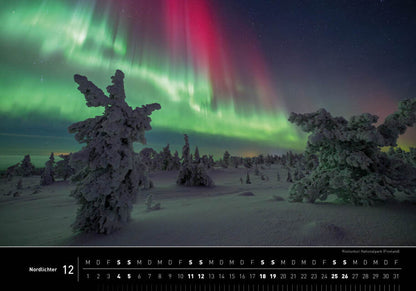 Nordlichter - 360° Premium-Wandkalender 2027 - 50 x 35 cm - 360Grad Medien