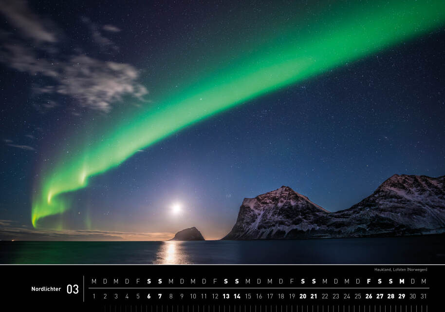 Nordlichter - 360° Premium-Wandkalender 2027 - 50 x 35 cm - 360Grad Medien