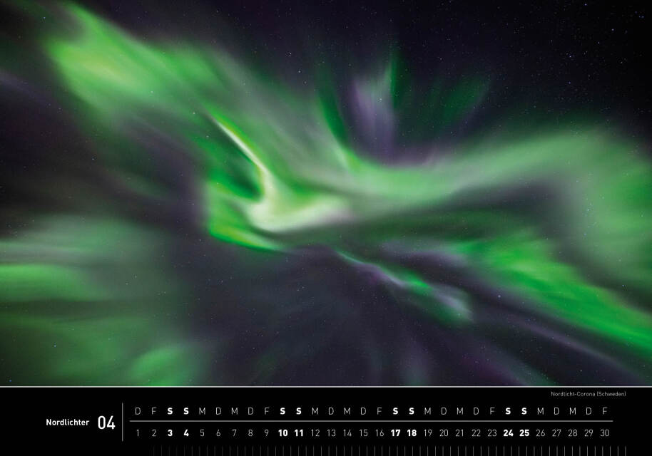 Nordlichter - 360° Premium-Wandkalender 2027 - 50 x 35 cm - 360Grad Medien