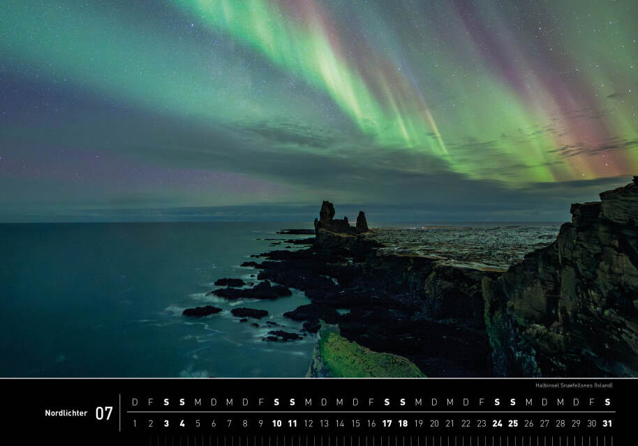 Nordlichter - 360° Premium-Wandkalender 2027 - 50 x 35 cm - 360Grad Medien
