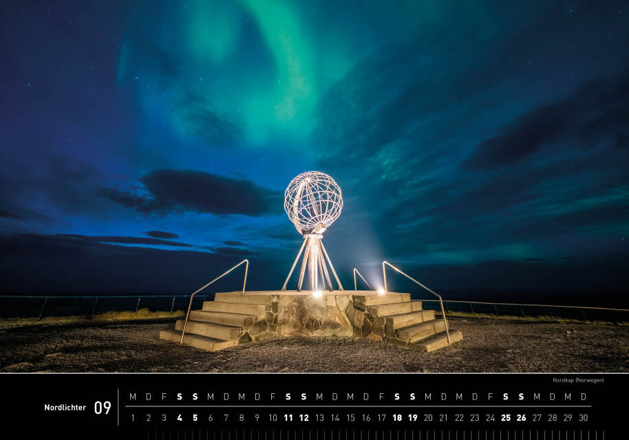 Nordlichter - 360° Premium-Wandkalender 2027 - 50 x 35 cm - 360Grad Medien