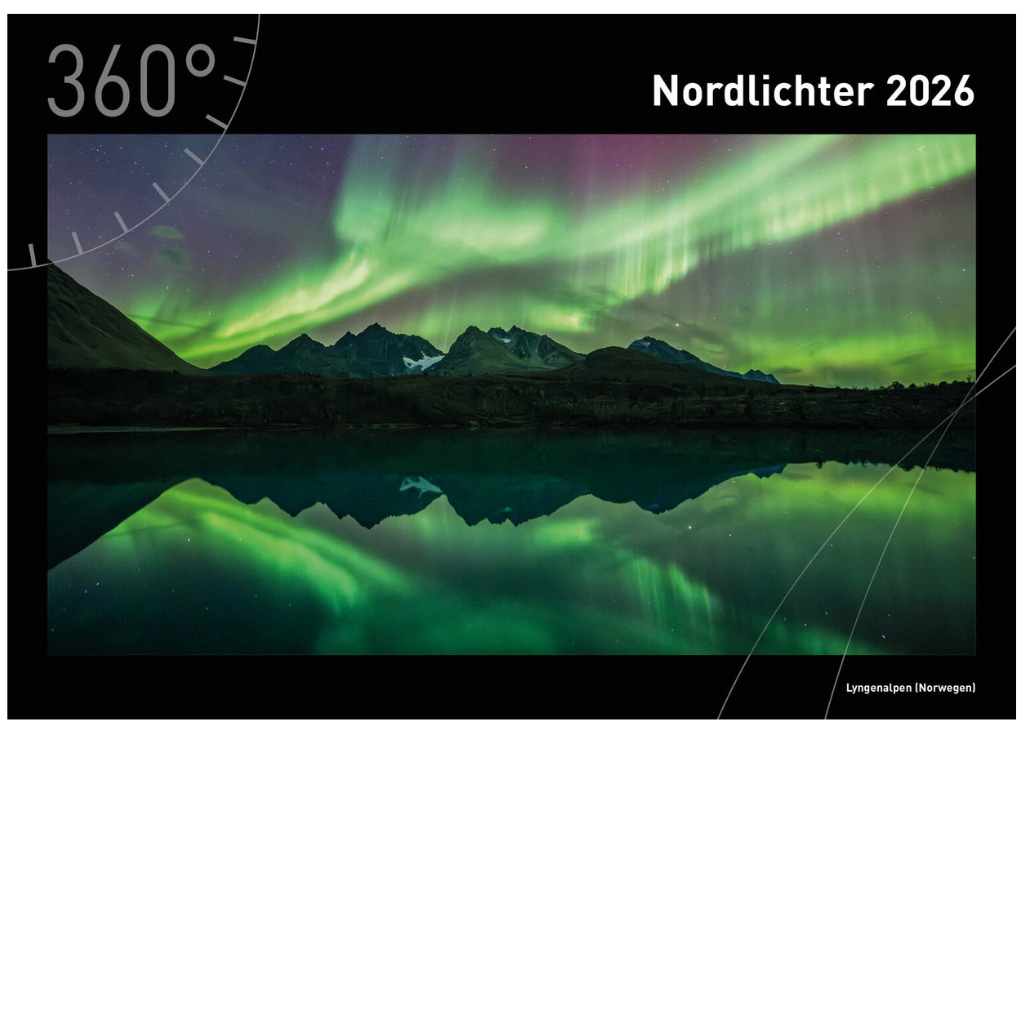 Nordlichter - 360° Premium-Wandkalender 2026 - 50 x 35 cm - 360Grad Medien
