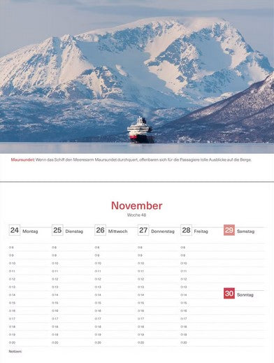 Hurtigruten - Tischkalender 2025 - 24 x 17 cm - Kunth Verlag