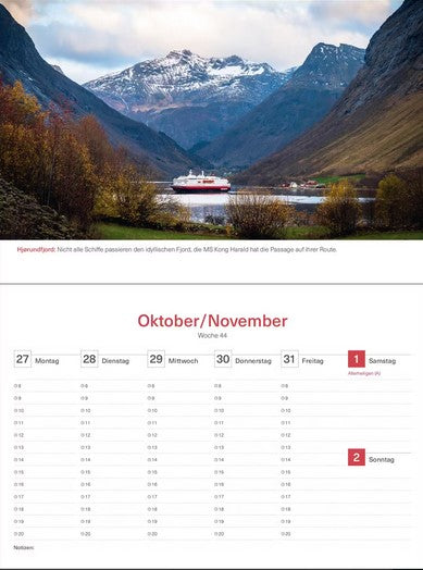 Hurtigruten - Tischkalender 2025 - 24 x 17 cm - Kunth Verlag