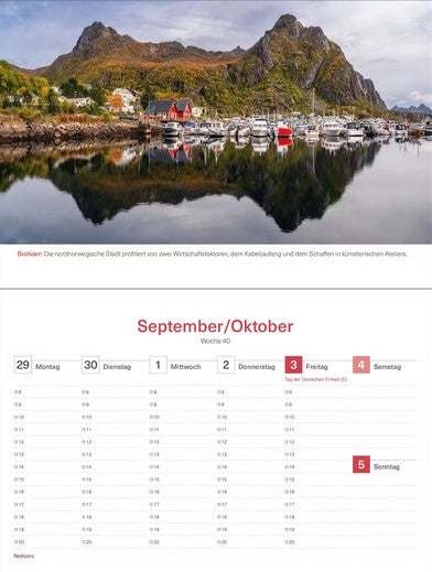 Hurtigruten - Tischkalender 2025 - 24 x 17 cm - Kunth Verlag