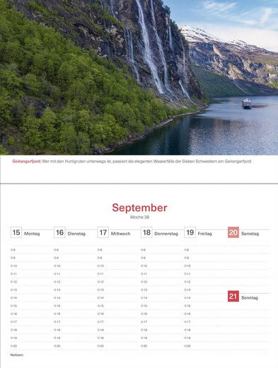 Hurtigruten - Tischkalender 2025 - 24 x 17 cm - Kunth Verlag