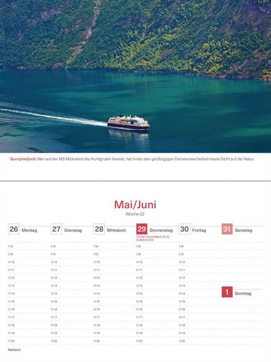 Hurtigruten - Tischkalender 2025 - 24 x 17 cm - Kunth Verlag