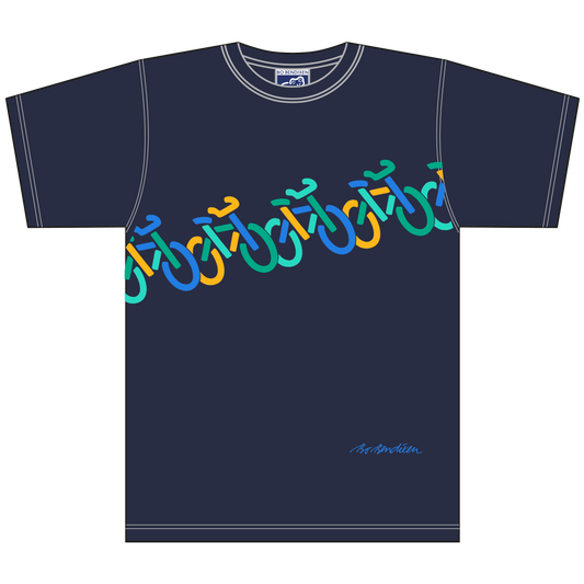 T-Shirt mit bunten Fahrrädern - Blau - Bo Bendixen