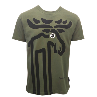 T-Shirt mit großem Elch - Grün - Bo Bendixen