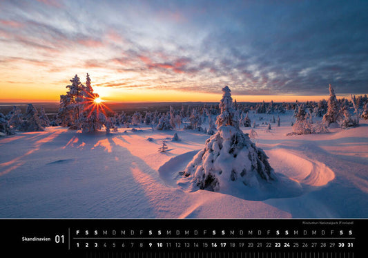 Skandinavien - 360° Premium-Wandkalender 2027 - 50 x 35 cm - 360Grad Medien