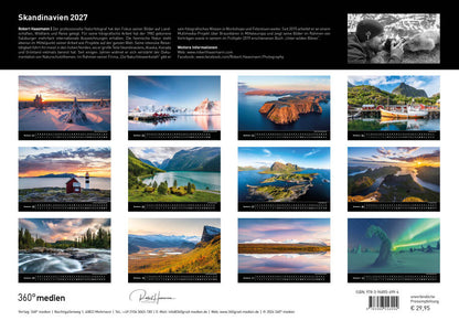 Skandinavien - 360° Premium-Wandkalender 2027 - 50 x 35 cm - 360Grad Medien