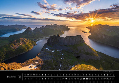 Skandinavien - 360° Premium-Wandkalender 2027 - 50 x 35 cm - 360Grad Medien