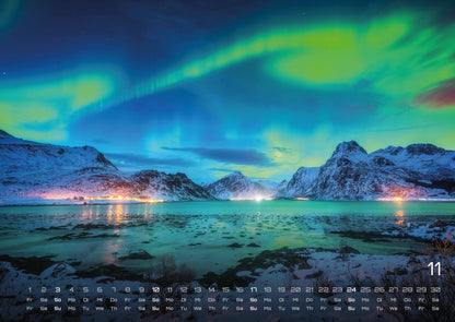 Polarlichter - Grandiose Naturschauspiele - Wandkalender 2024 - 59 x 42 cm
