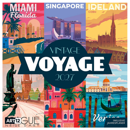 Vintage Voyage - Kalender 2027 - 30 x 30 cm - Ackermann Kunstverlag