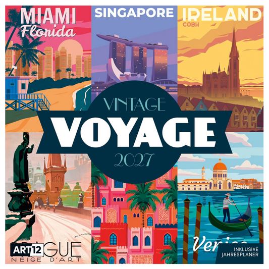 Vintage Voyage - Kalender 2027 - 30 x 30 cm - Ackermann Kunstverlag