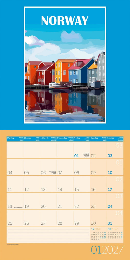 Vintage Voyage - Kalender 2027 - 30 x 30 cm - Ackermann Kunstverlag