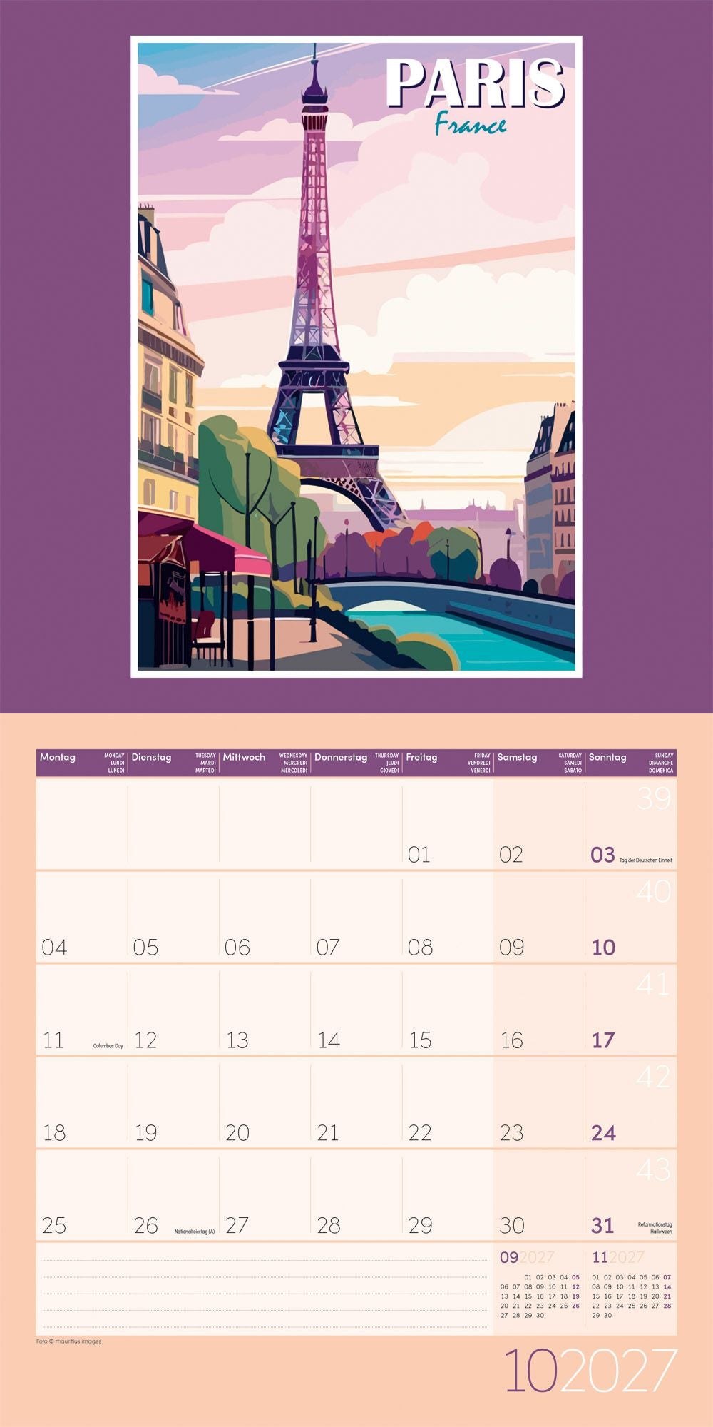 Vintage Voyage - Kalender 2027 - 30 x 30 cm - Ackermann Kunstverlag