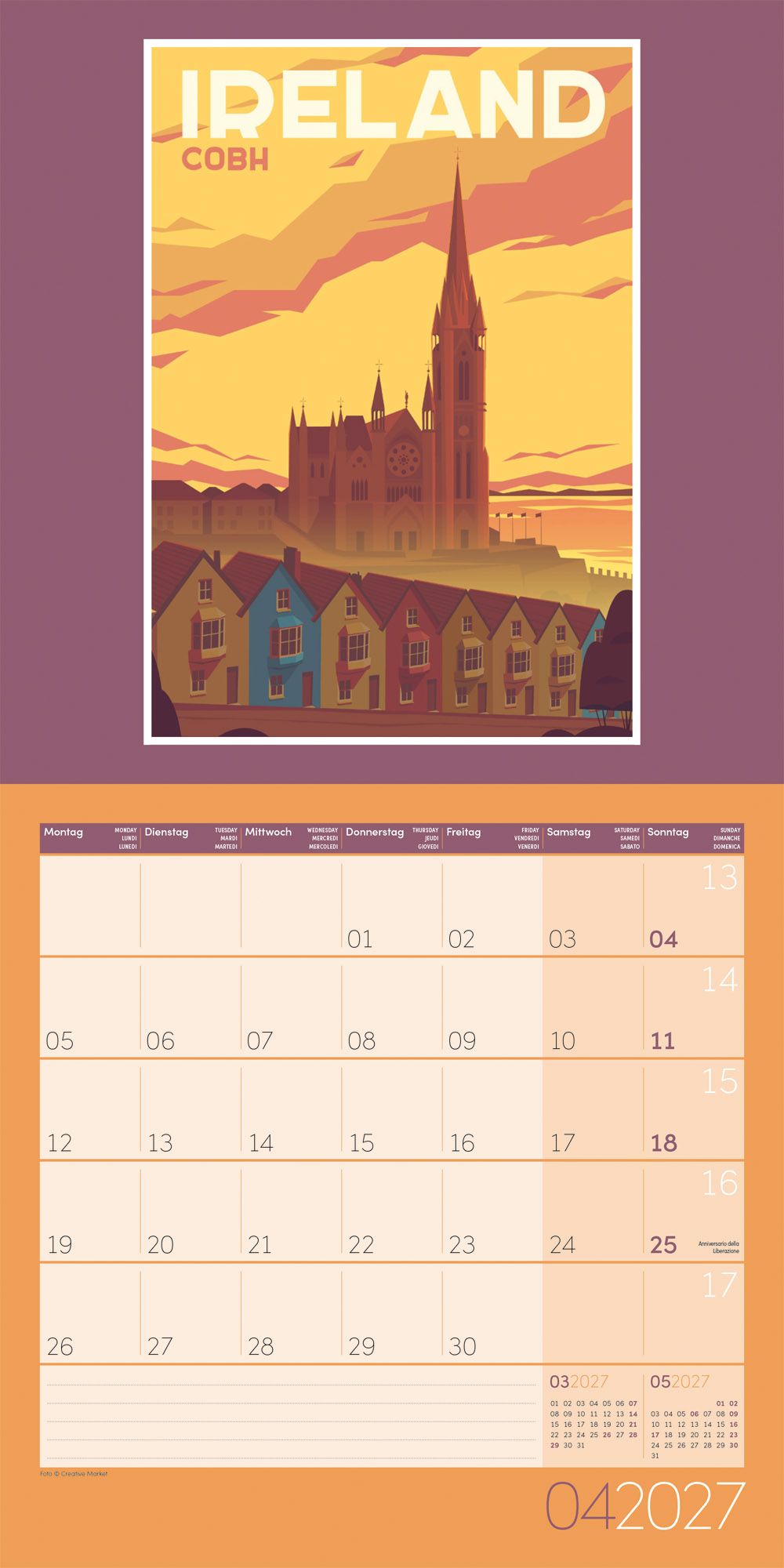 Vintage Voyage - Kalender 2027 - 30 x 30 cm - Ackermann Kunstverlag